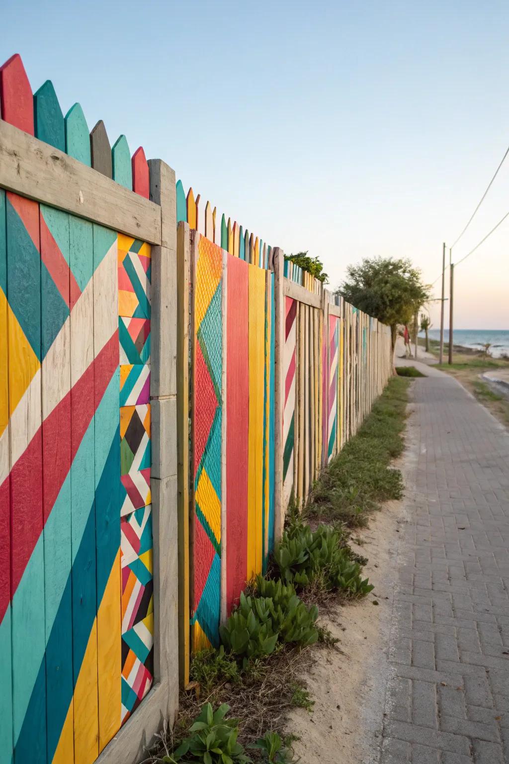 Make a statement with a bold geometric-patterned fence.