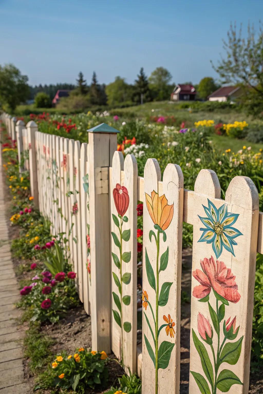 Celebrate blooming beauty with a floral-designed fence.