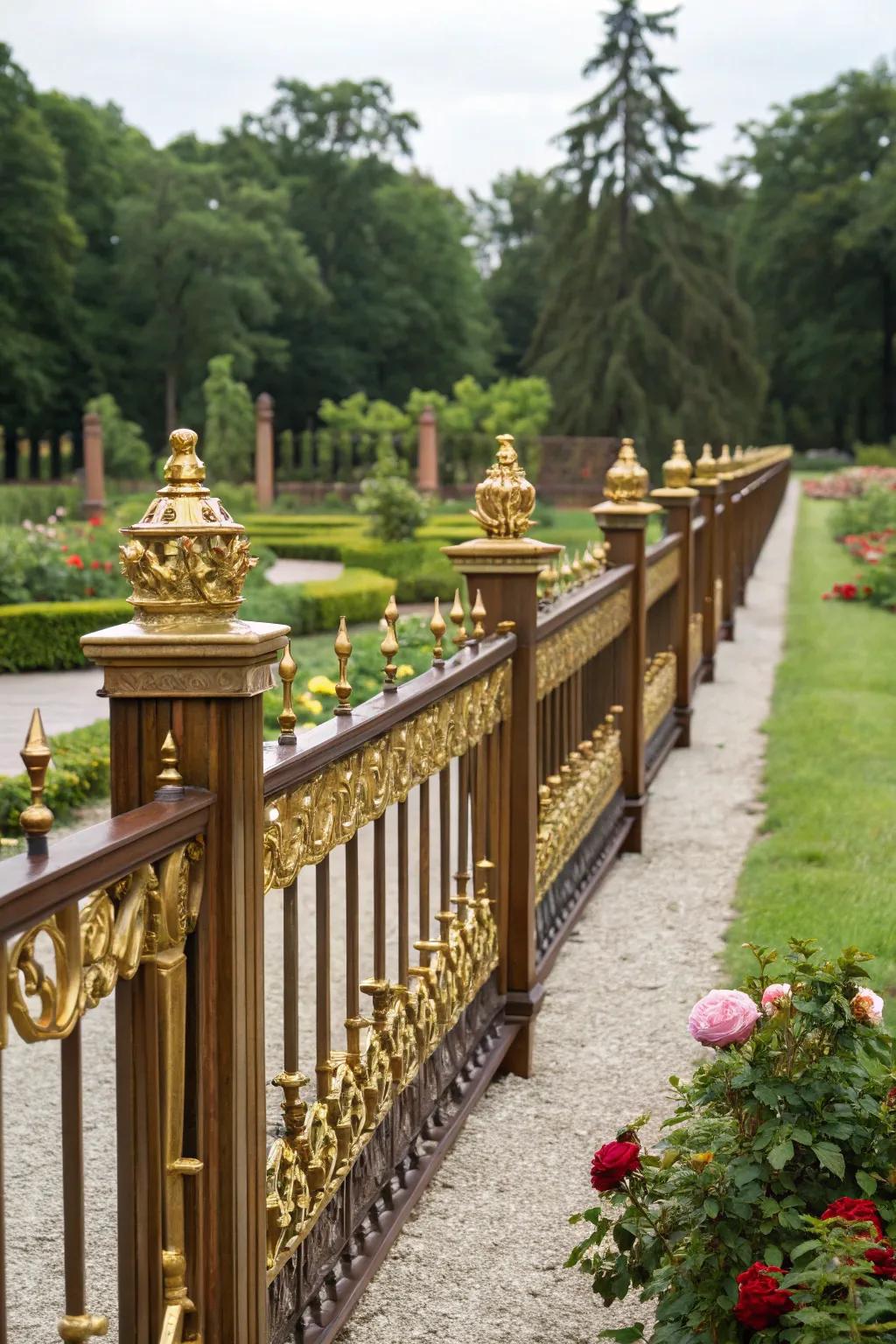Add a touch of glamour with metallic-accented fence.