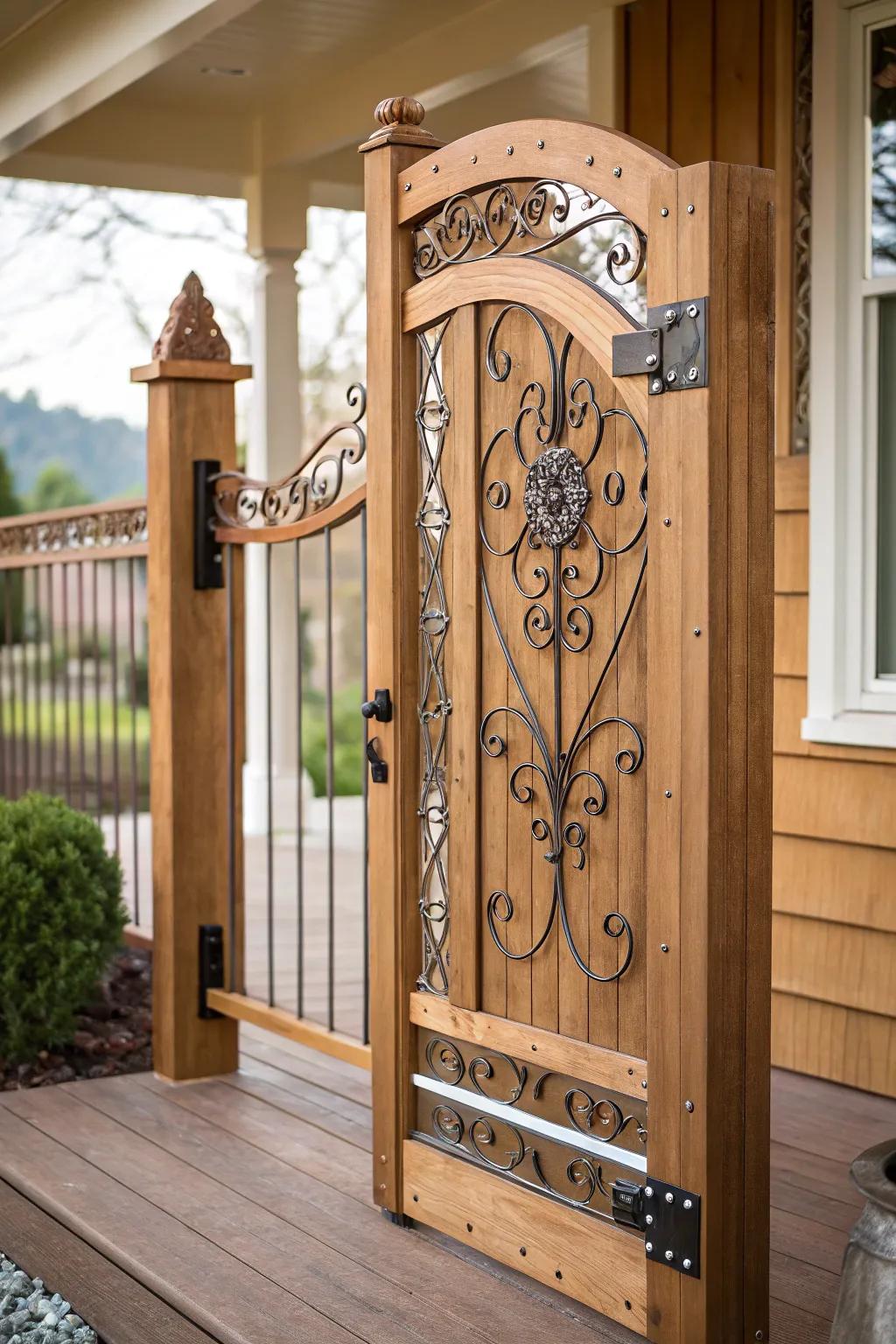 Turn heads with decorative metal inlays in your gate.