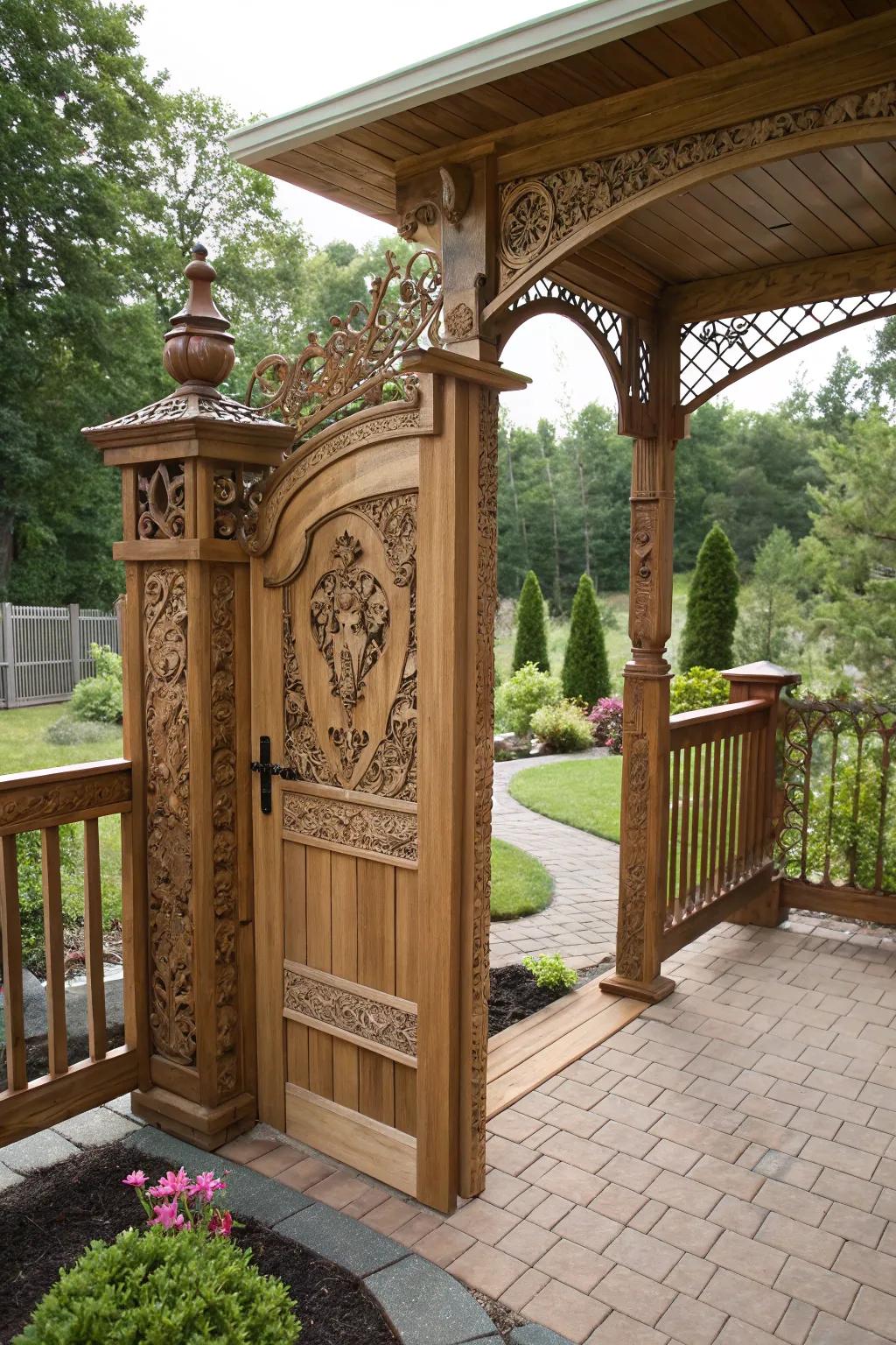 Showcase your style with custom carved gate details.