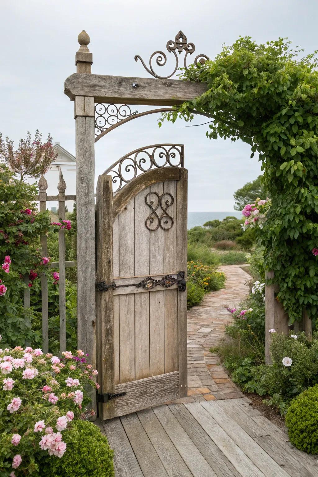 Add vintage elegance with wrought iron accents.