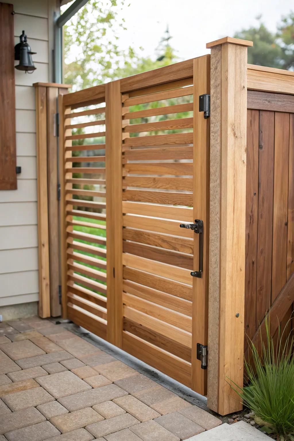 Enjoy versatility with an adjustable louvered gate.