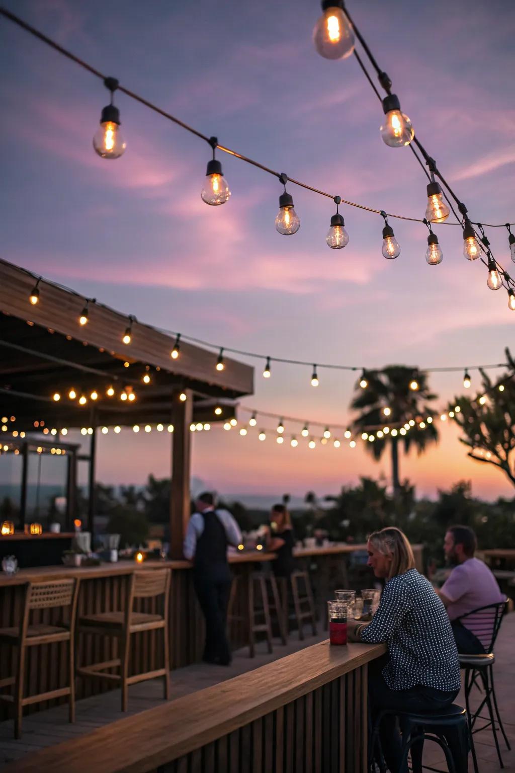 Create a cozy and inviting atmosphere with string lights.