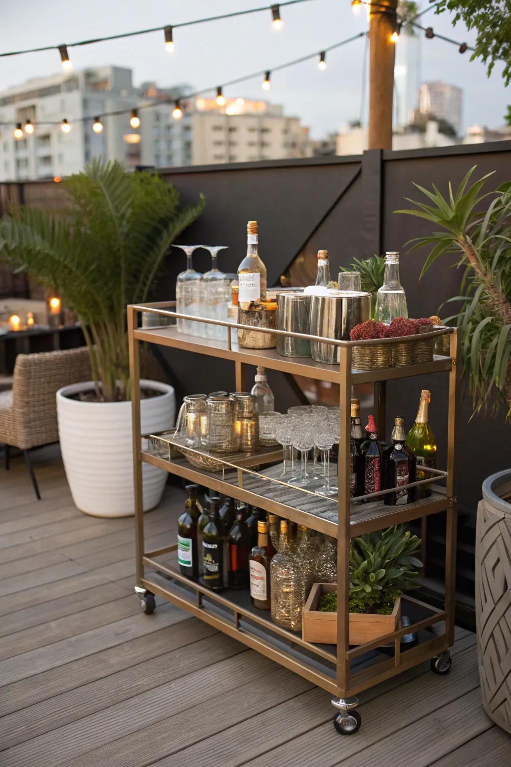 Keep the party mobile with a versatile bar cart.