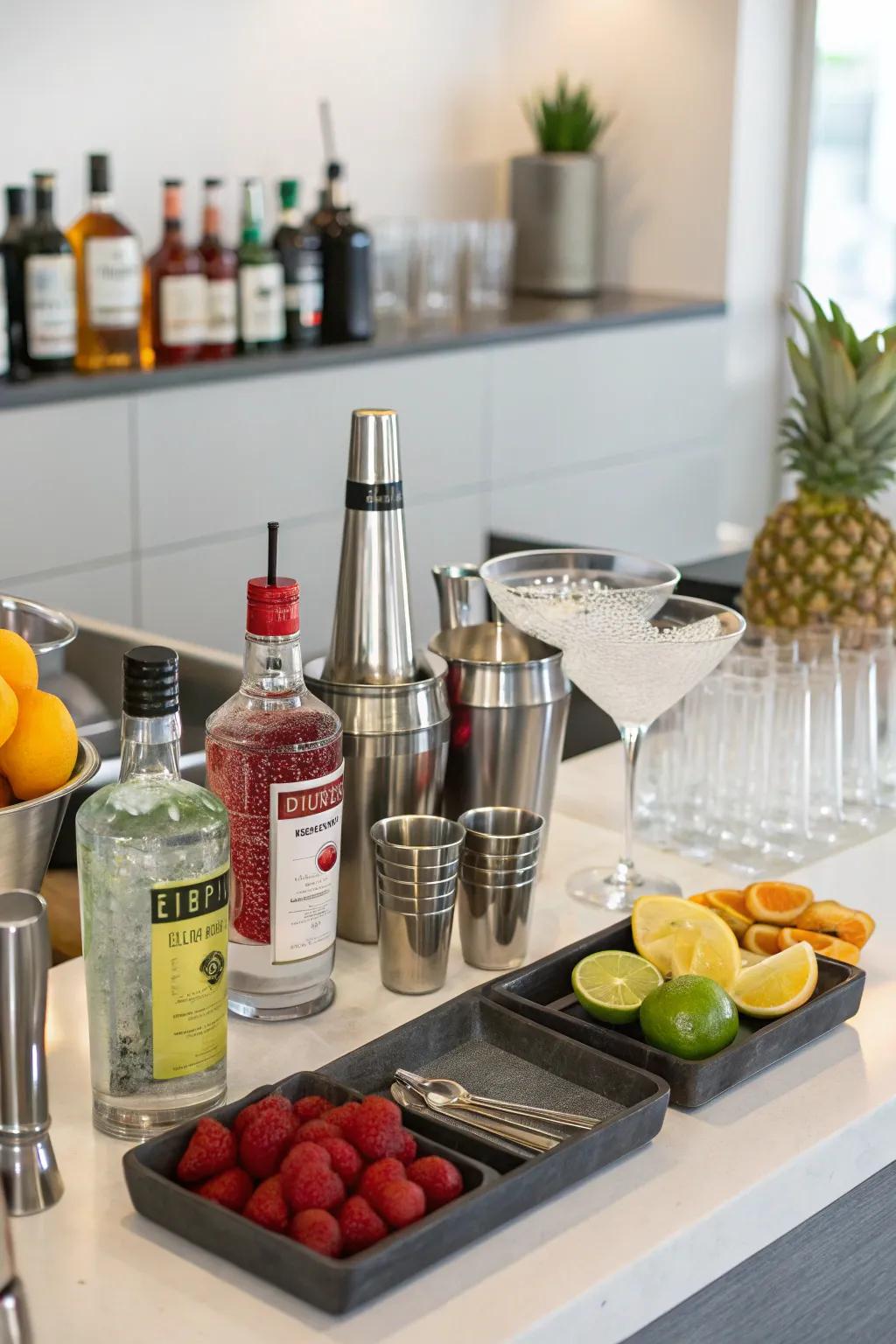 Mix up magic with a dedicated cocktail station.
