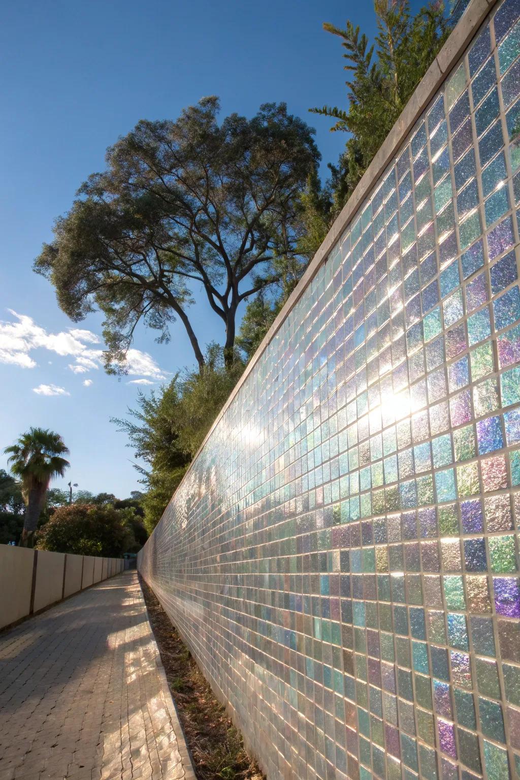 Glass tiles offer a luxurious and elegant outdoor aesthetic.