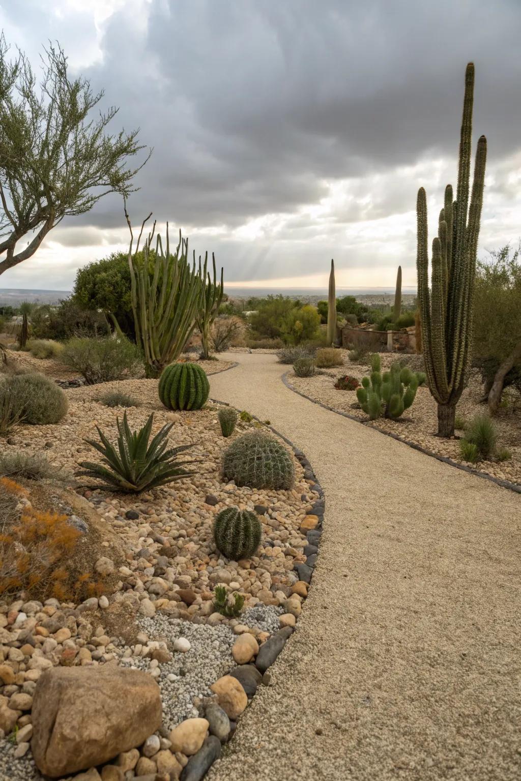 Varying gravel sizes add depth and interest.