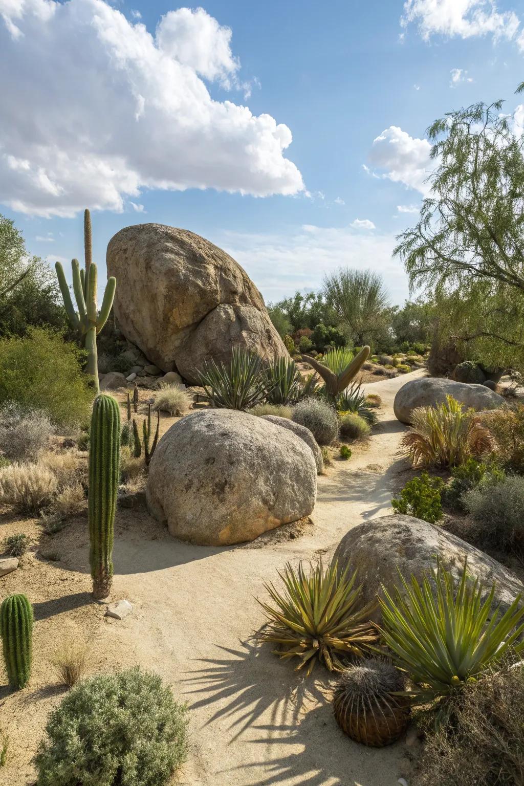 Boulders add character and focal interest.