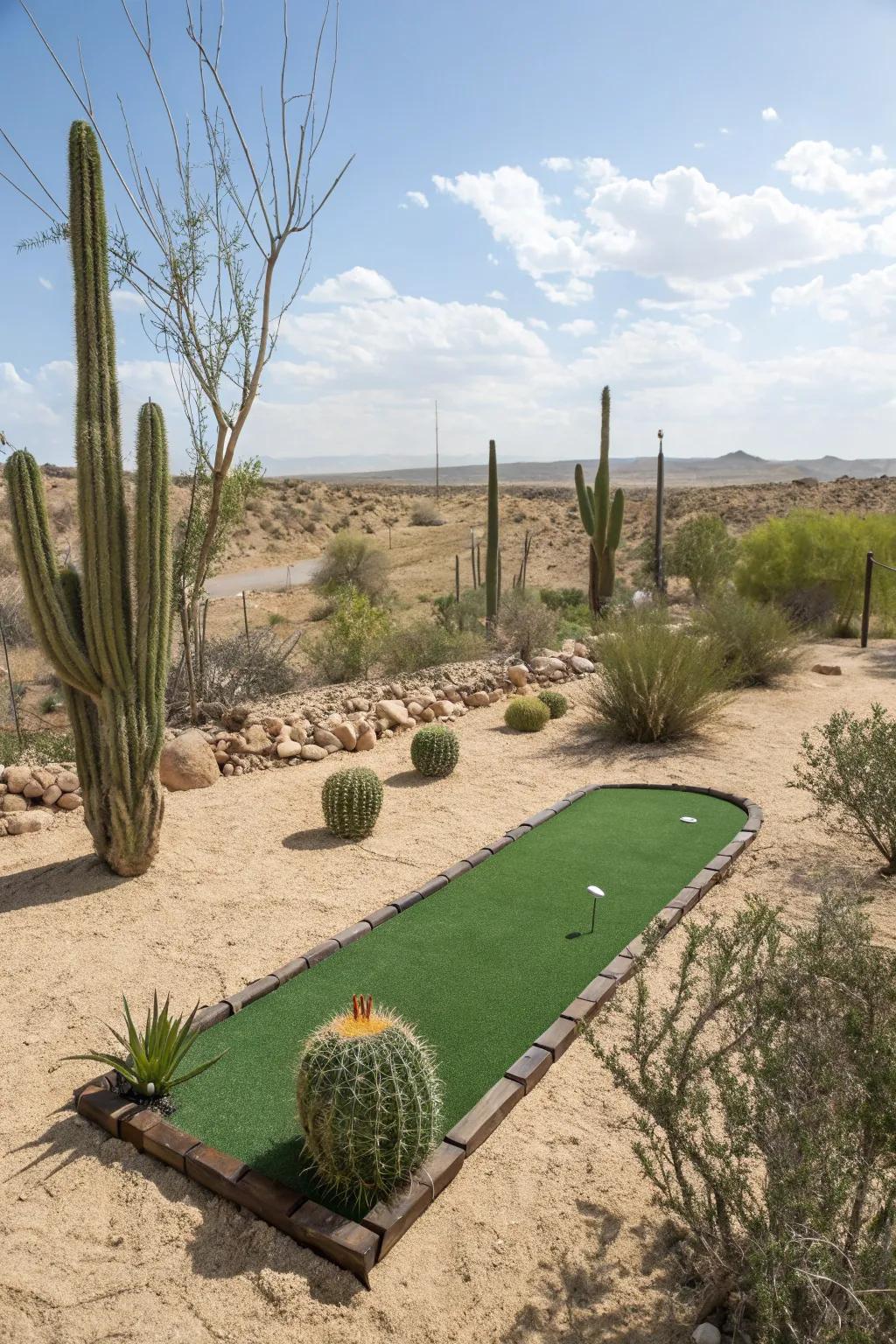 Artificial turf brings greenery without maintenance.