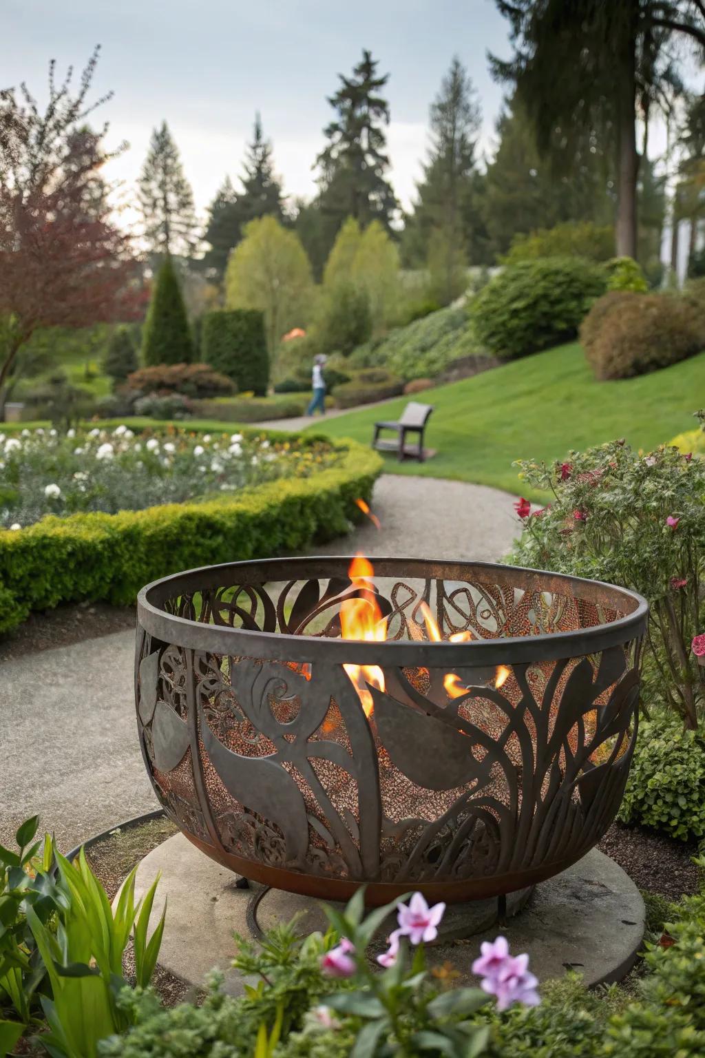 Artistic fire pit designs add a unique flair to your outdoor space.