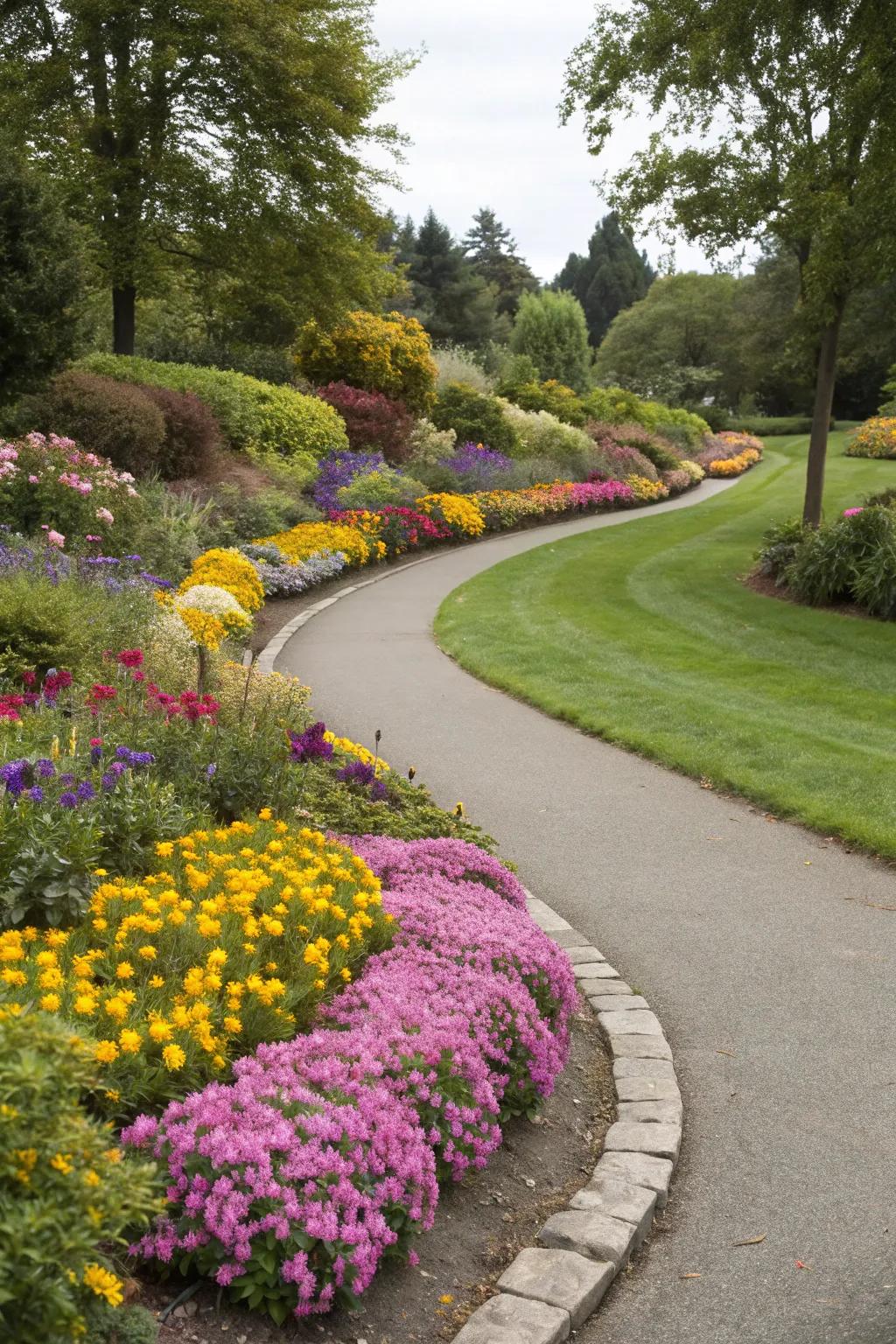 A curved path leading to hidden garden delights.