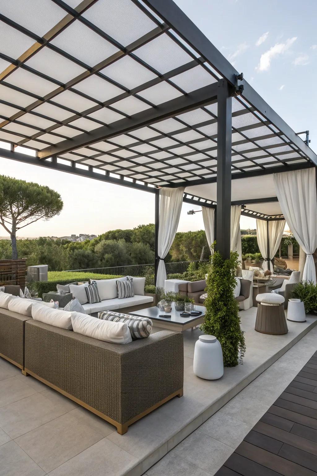 Relax in style with a modern lounging space.