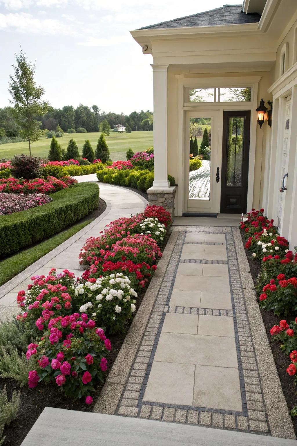 Crisp borders bring a polished look to vibrant plantings.