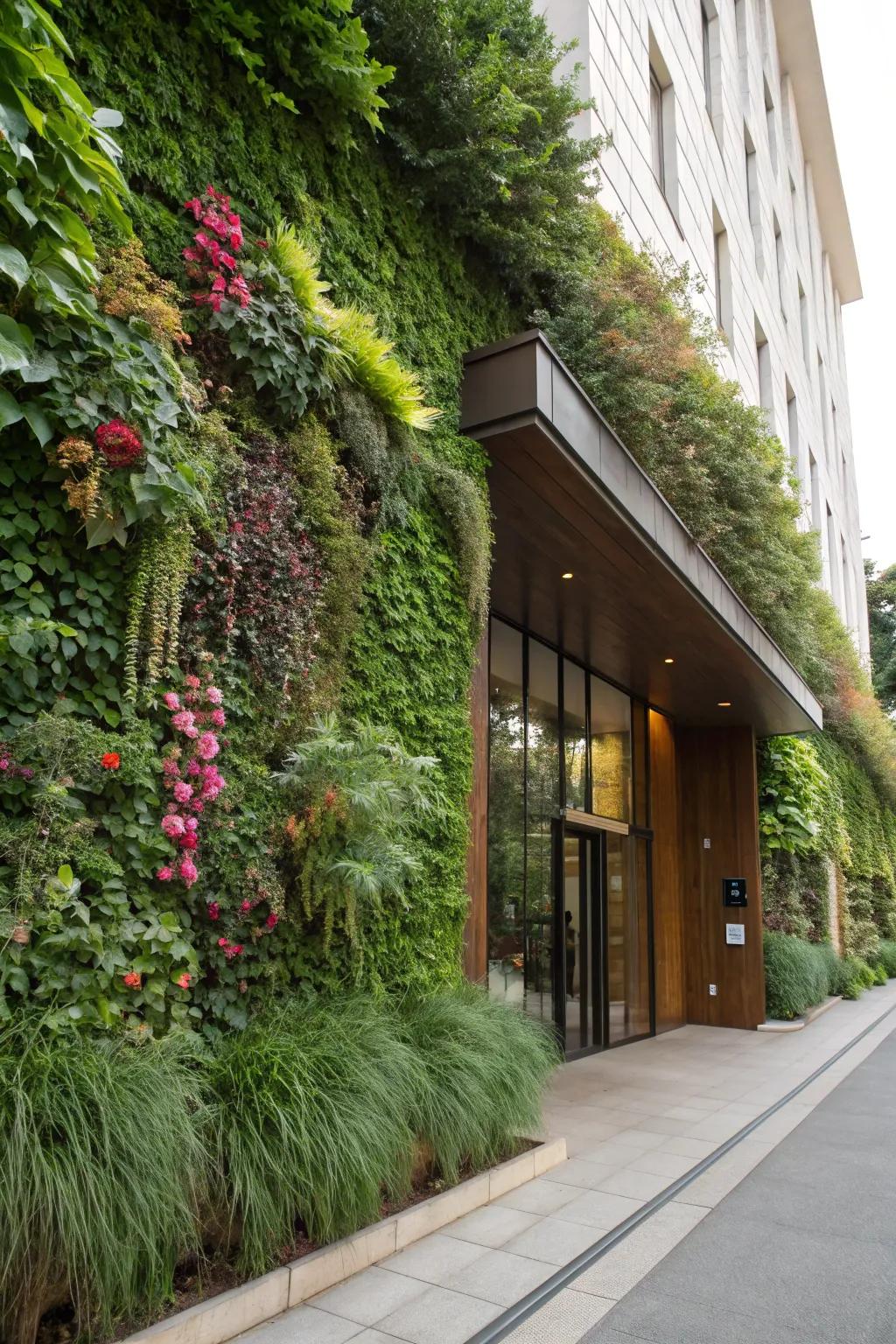 Vertical gardens offer lush beauty in compact spaces.