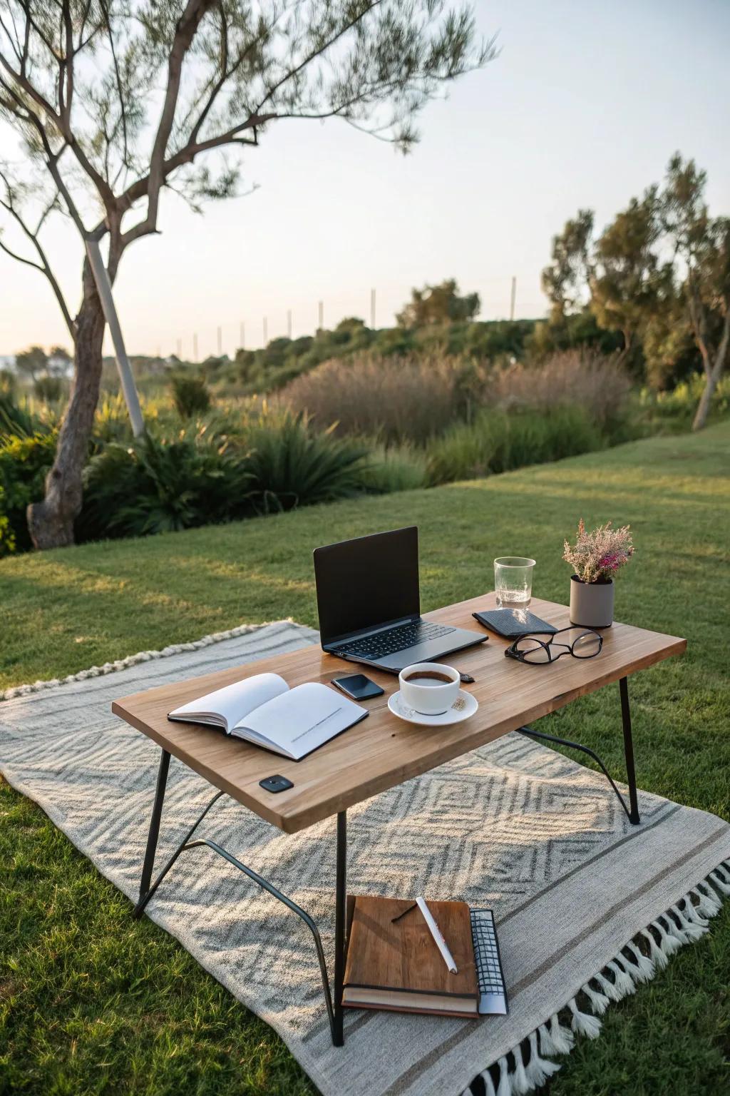Work remotely with inspiration from a practical outdoor workspace.