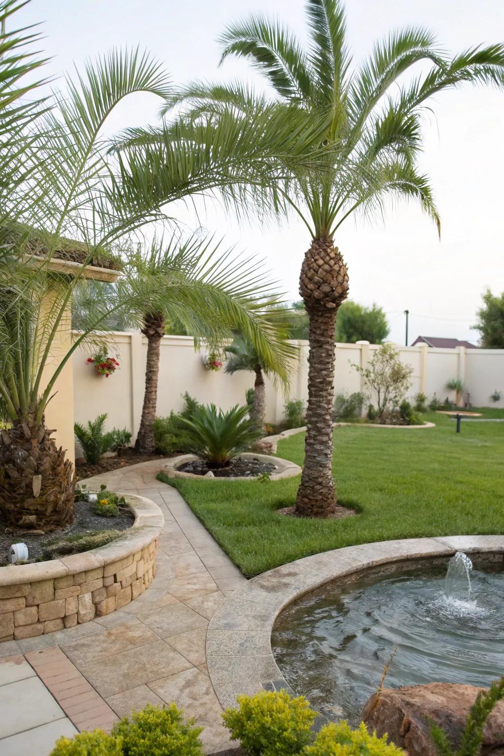 Water features enhance tranquility in garden designs.