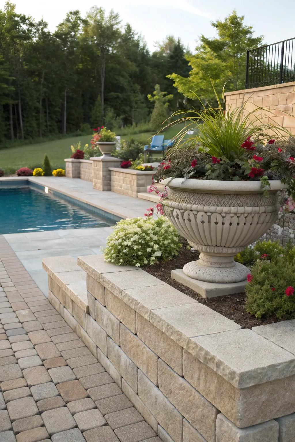 Turn your pool area into a private oasis with blocks.