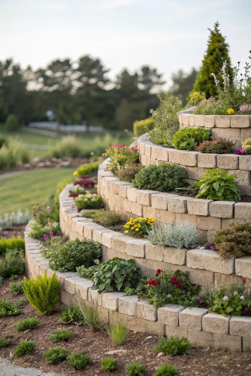 Grow herbs in style with a spiral garden design.