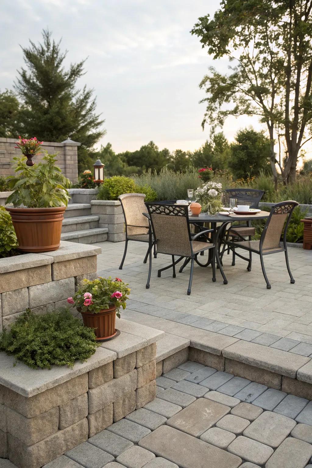 Design a chic and durable patio for outdoor living.