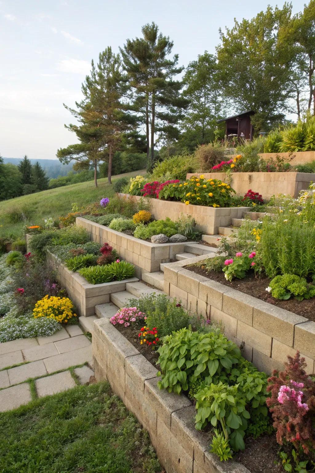 Elevate your garden game with stunning terraced designs.