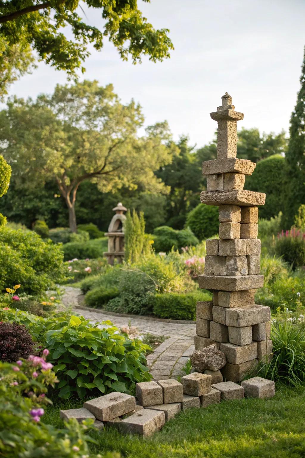 Turn blocks into art for a unique garden statement.