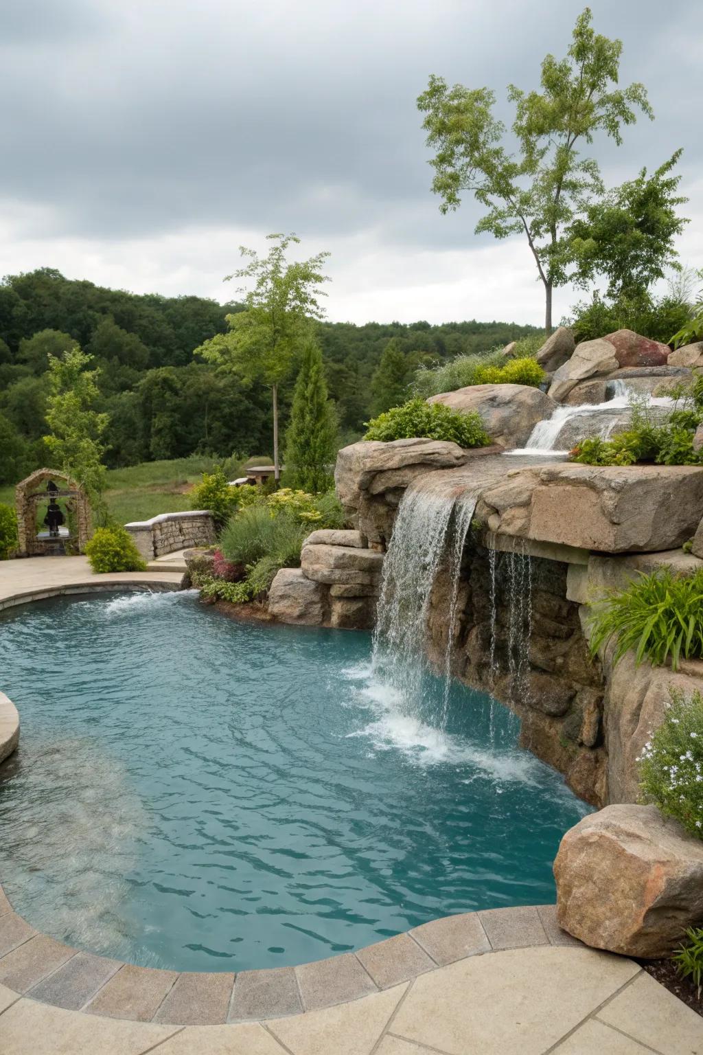 Freeform waterfalls embrace creativity and natural integration.