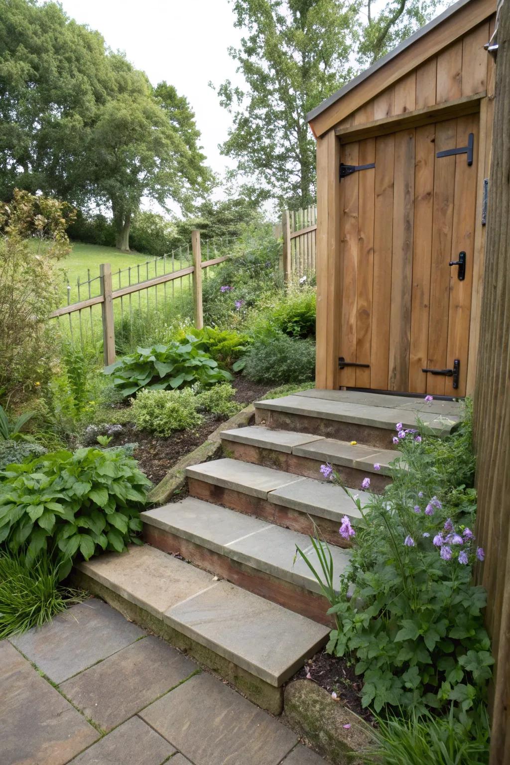 Composite steps offer durability and eco-friendly benefits.