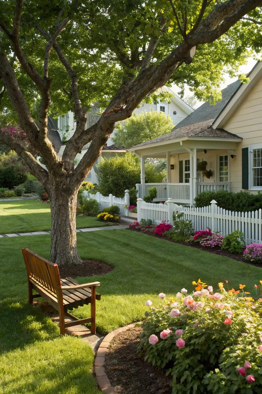 A well-placed tree adds elegance and shade to your front yard.