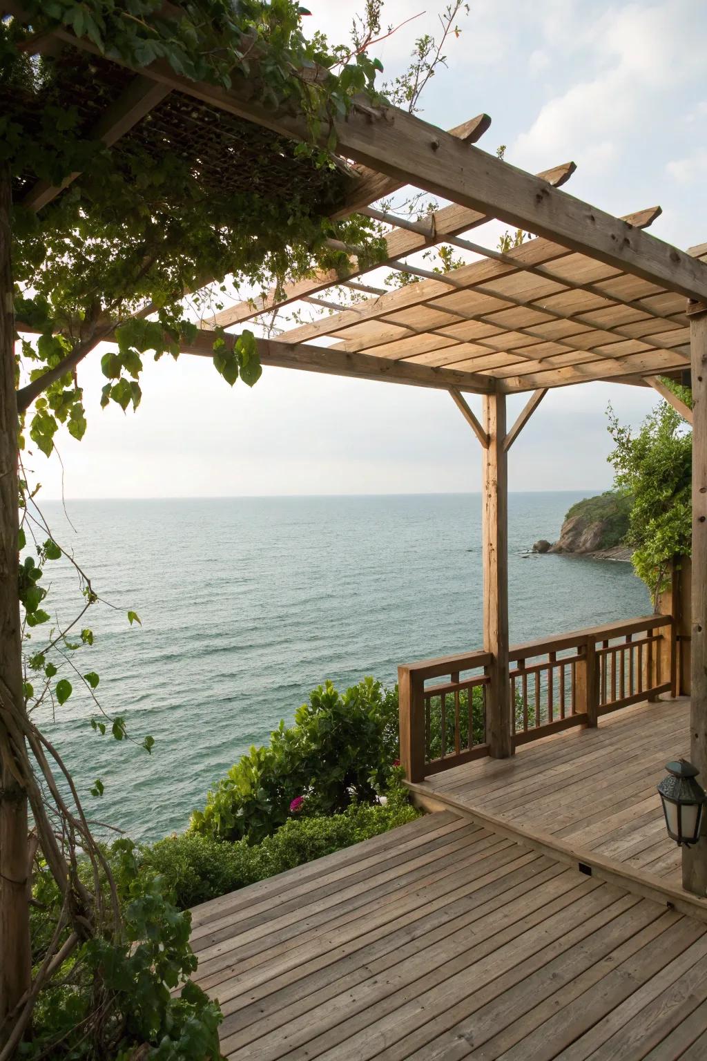 A pergola adds both beauty and functionality to your deck.