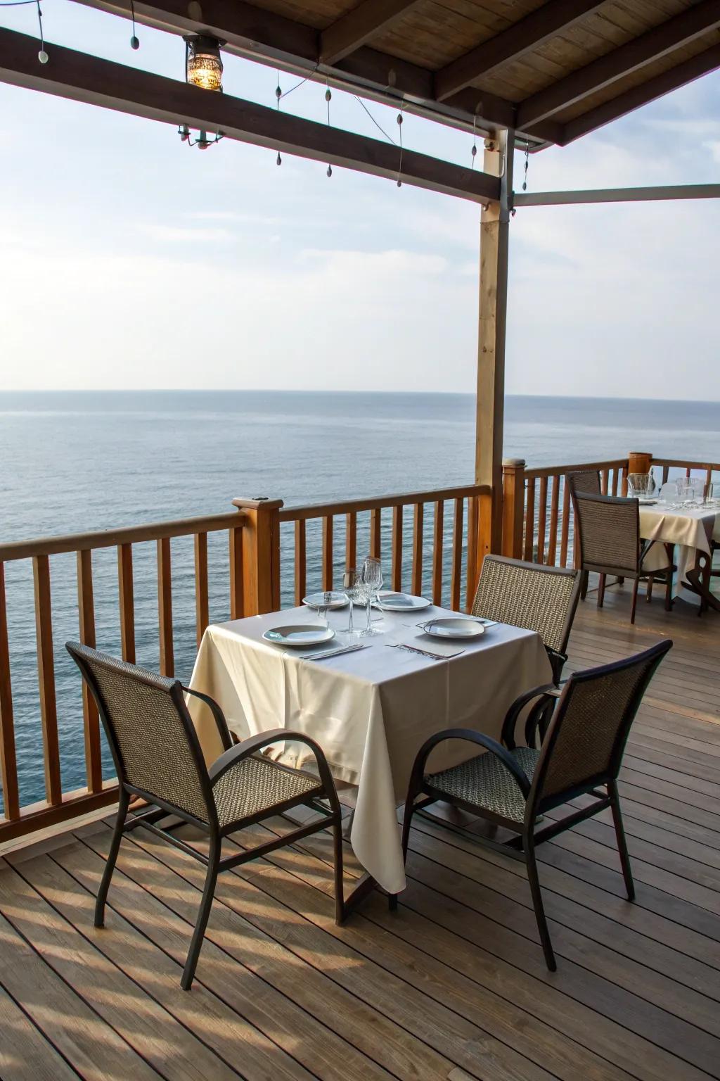 Dine in style with stunning ocean views.