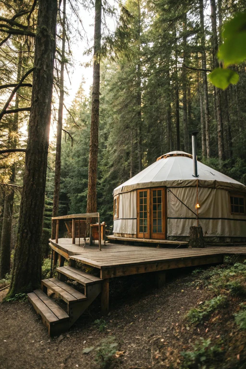 A reclaimed wood platform that combines sustainability with rustic charm.