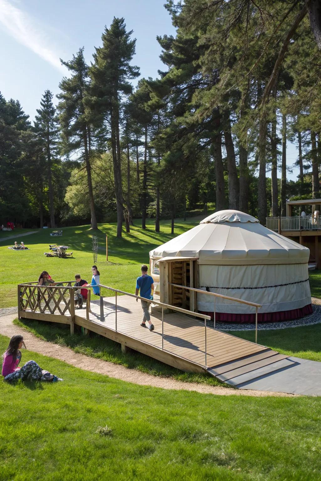 An accessible ramp platform providing easy access for all visitors.