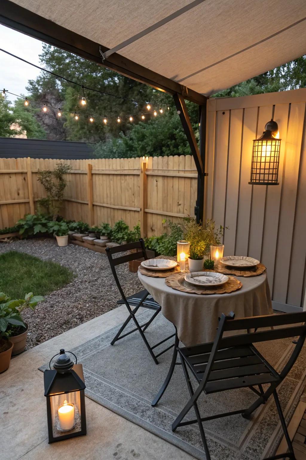 Space-saving tables are perfect for small patios.