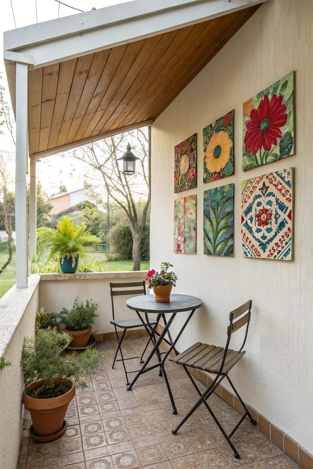 Art adds personality and flair to your patio.