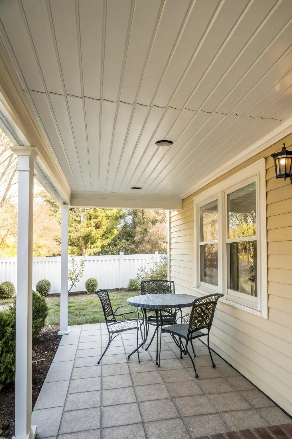 A painted ceiling can brighten and refresh your patio.