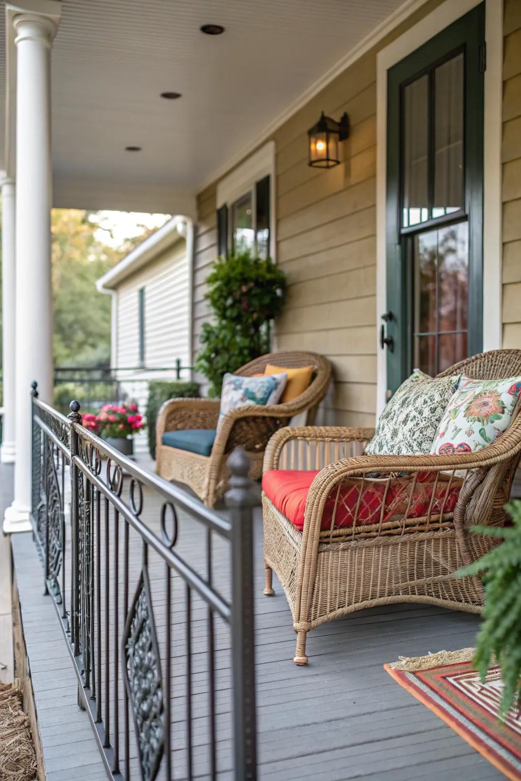 A porch with a delightful mix of textures.