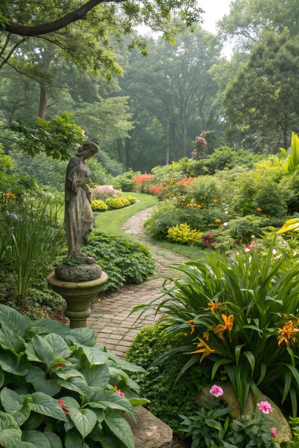 Artistic sculptures add character and interest to your garden.