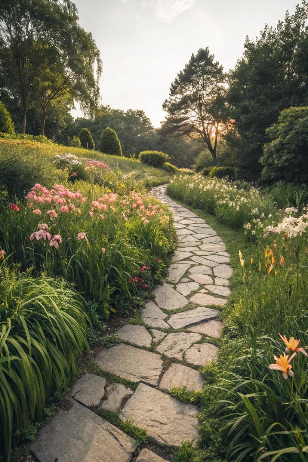 Meandering paths add a sense of exploration to your garden.