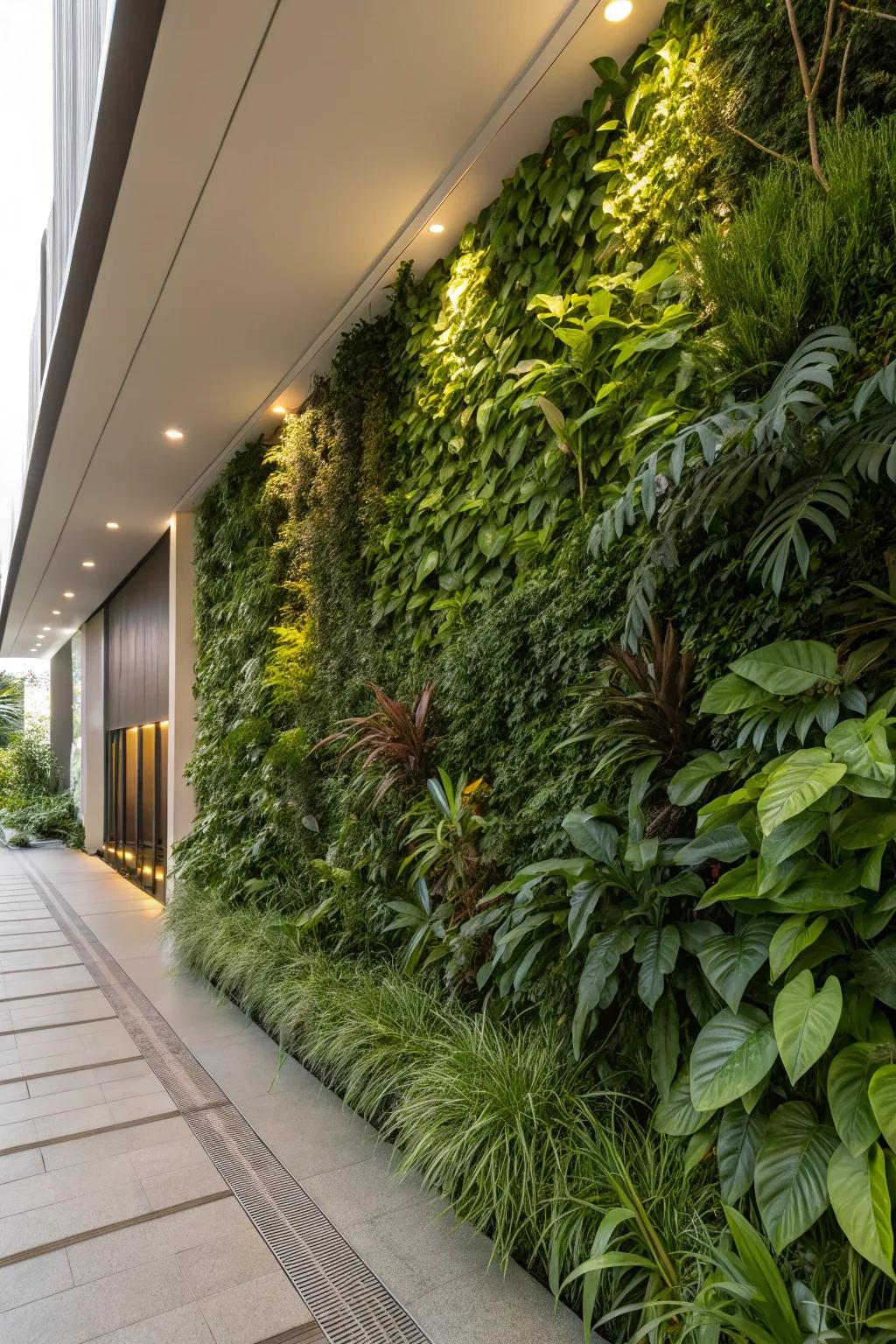 Vertical gardens bring greenery to every nook and cranny.