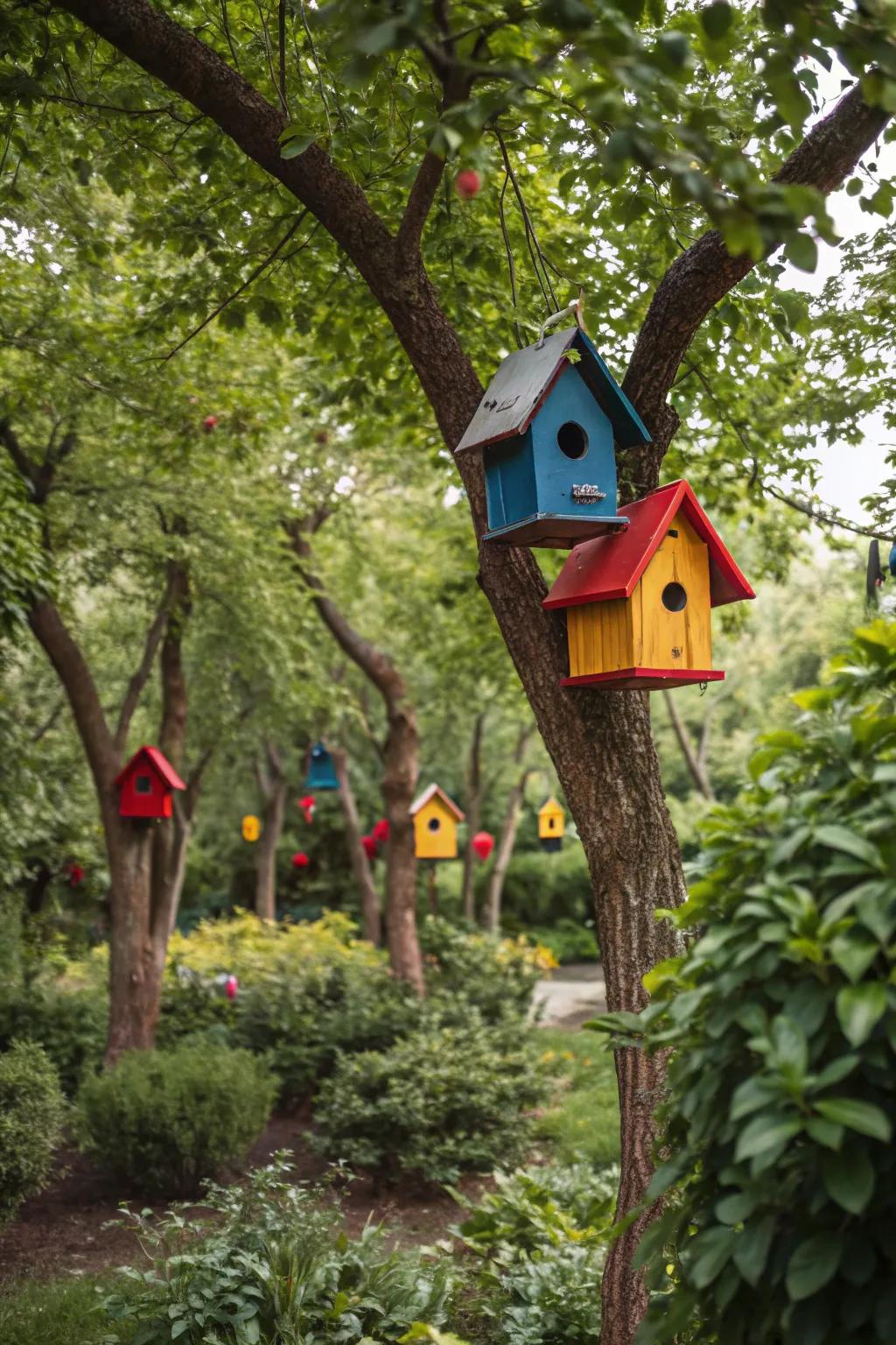 Birdhouses attract birds and fill your garden with song.