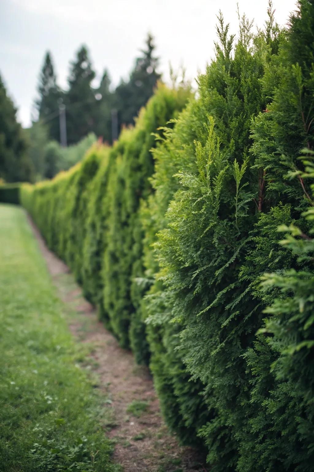 Evergreen shrubs offer reliable, year-round privacy.
