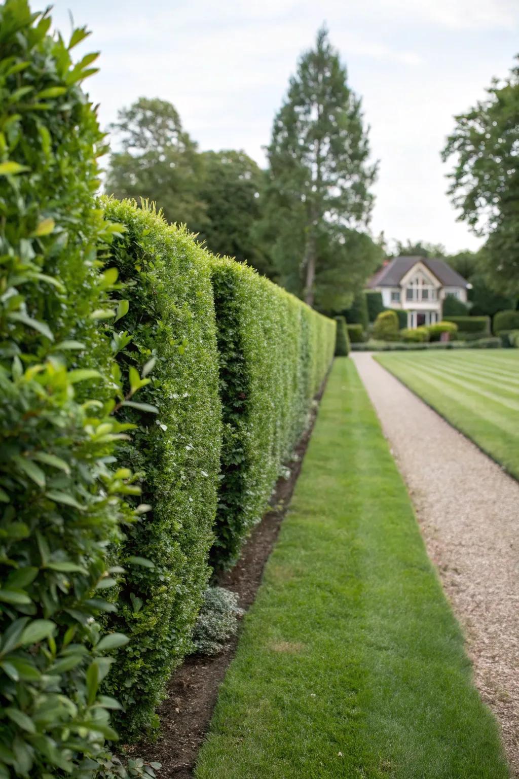 Privet offers a classic, formal look with its dense growth.