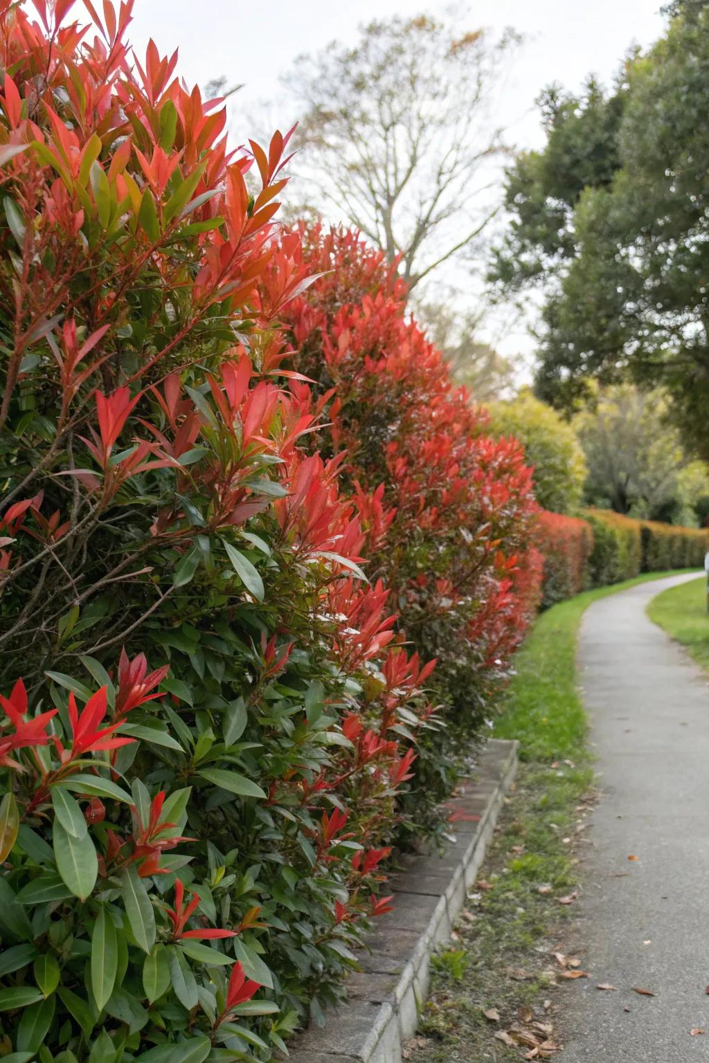 Red Tip Photinia adds bold color with its striking new growth.