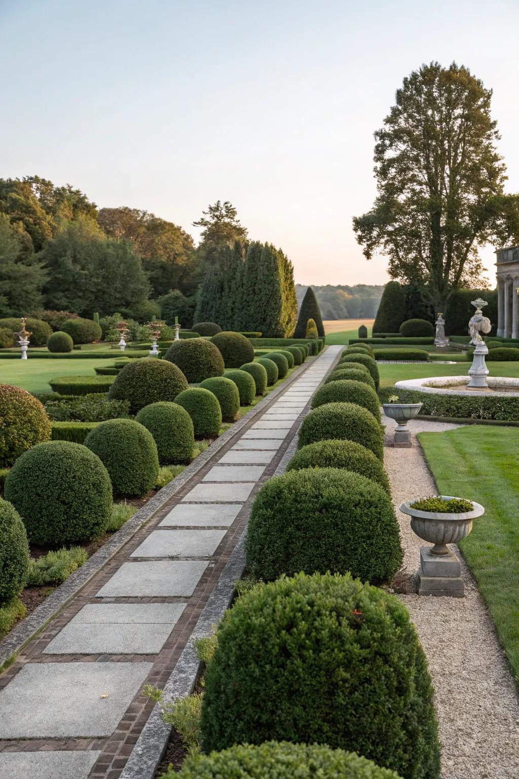 Boxwood adds a classic touch to any garden with its neat, formal appearance.