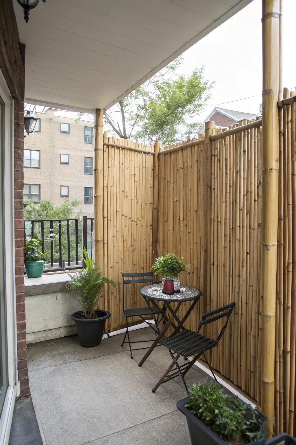 A DIY privacy screen offers seclusion on your patio.