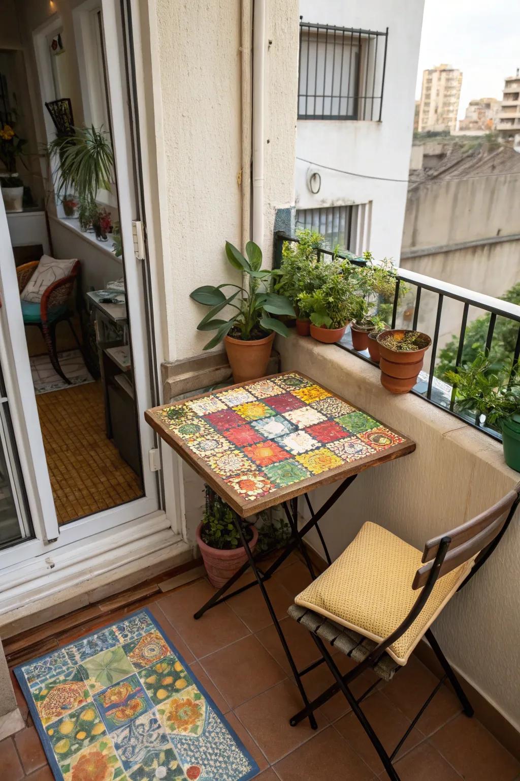 A DIY tile tabletop refreshes your patio's look.
