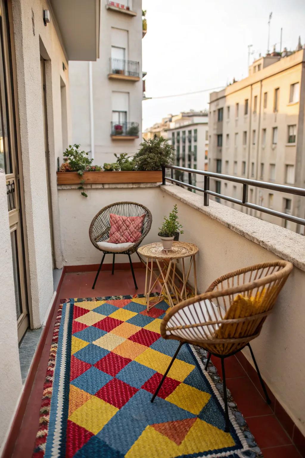 Outdoor rugs add comfort and style to your patio.