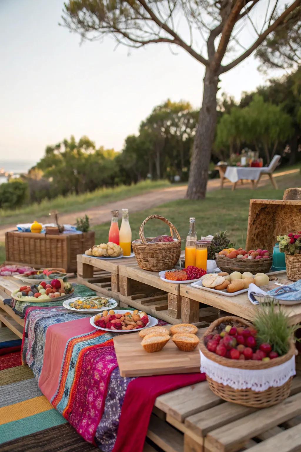 Low tables bring a rustic charm to your setup.
