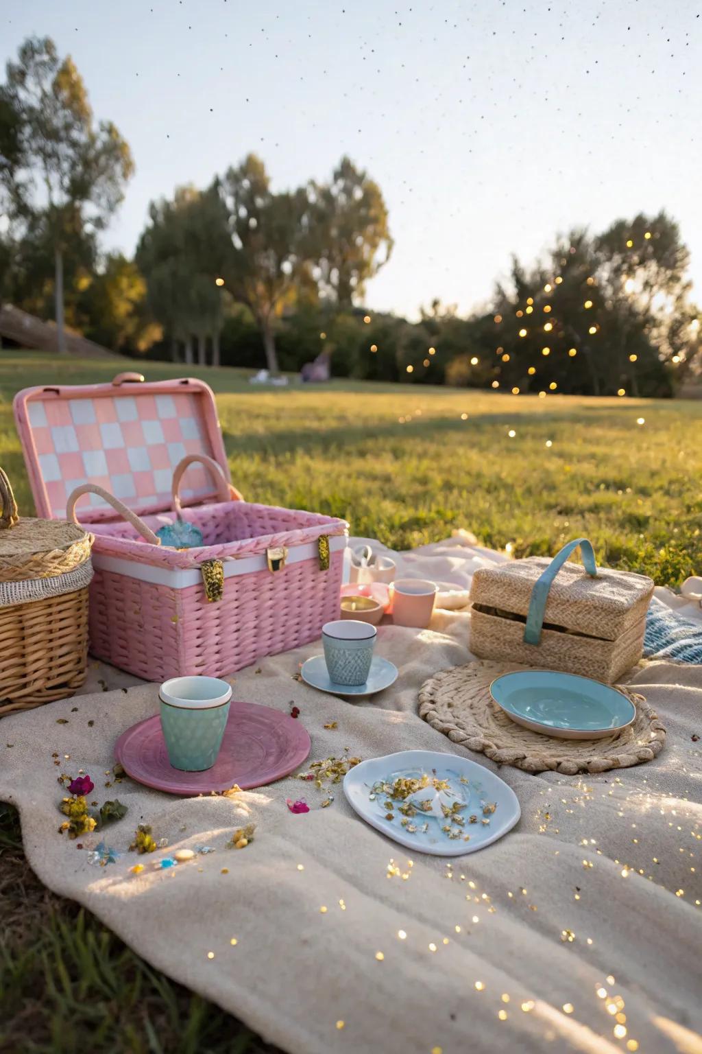 A sprinkle of glitter adds magic to your setting.